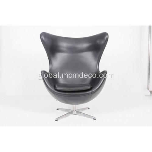 Leather Egg Chair Leather egg chair in black Supplier